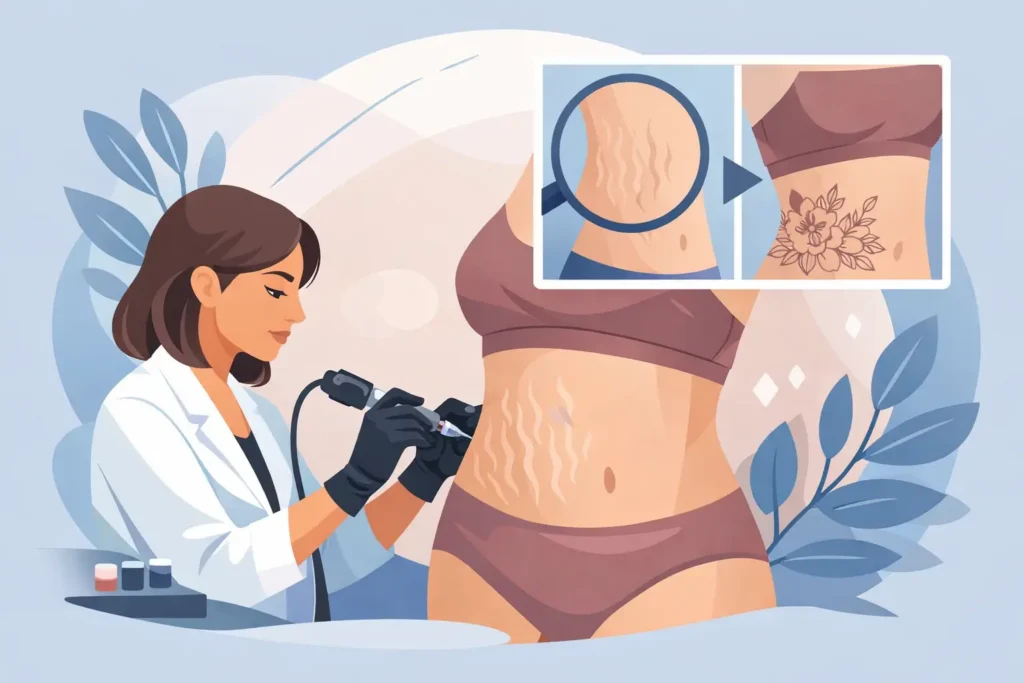 Can Tattoos Camouflage Stretch Marks Safely?