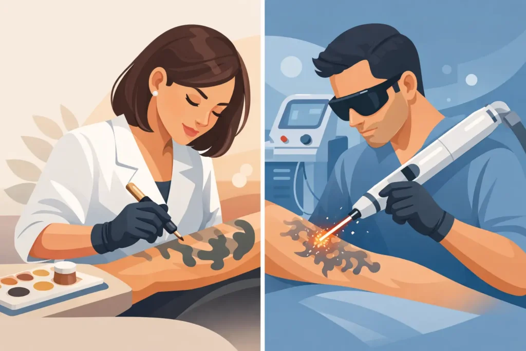 Camouflage Tattoo Versus Laser Treatment